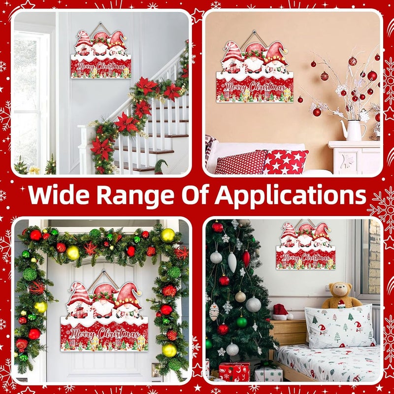 Hatzelou 1PCS Merry Christmas Sign for Wall, Cute Snowman Wooden Sign for Front, Merry Chrismas Welcome Sign, Perfect for Winter Farmhouse Garden Porch Decoration, Christmas Party Decor Supplies - Image 3